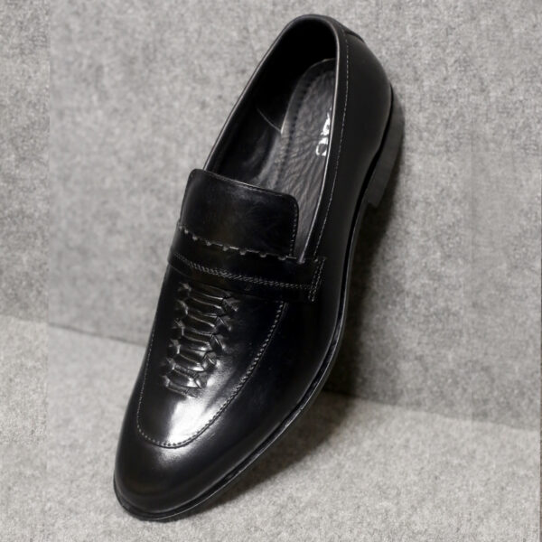 Elegant Black Leather Formal Loafers for Men – FBM 0028
