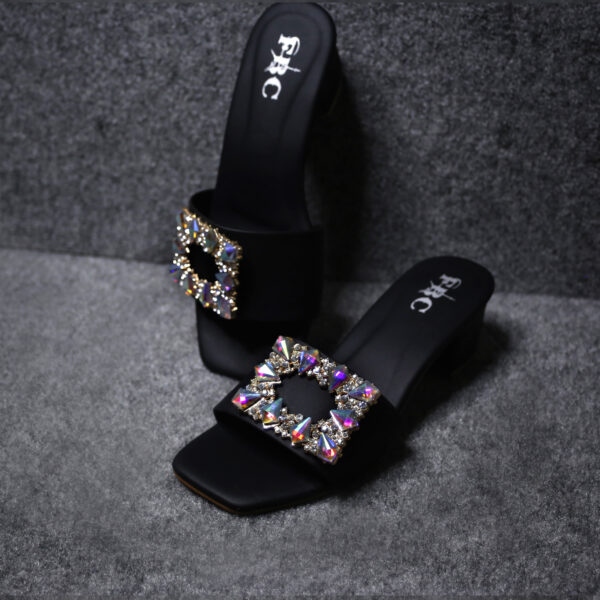 Black Noble Step Fancy Sandals