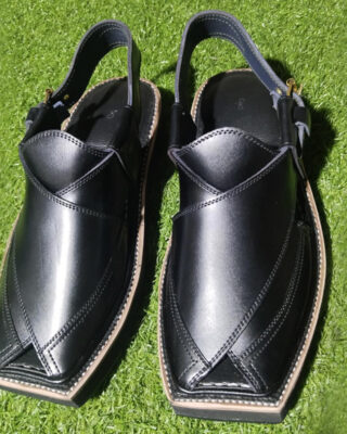 Premium Black Handmade Kaptan Chappal Premium Black Handmade Kaptan Chappal