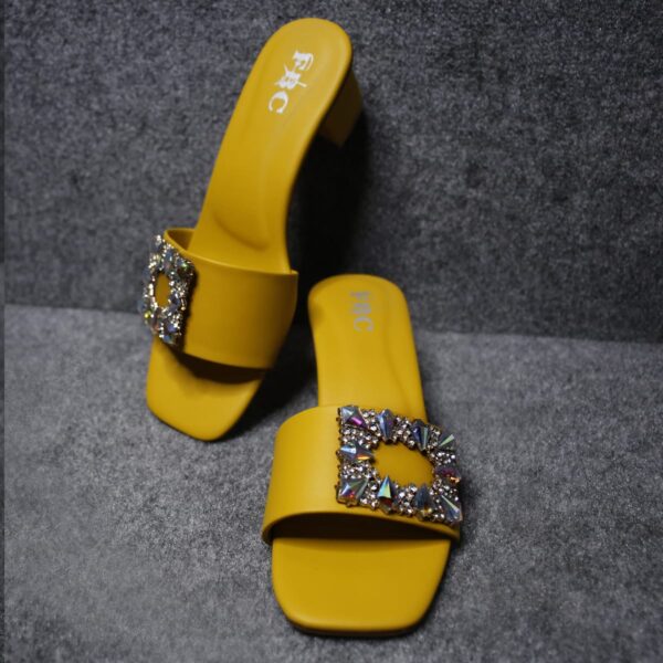 Women Formal Glamour Glide Yellow Handmade Shoes