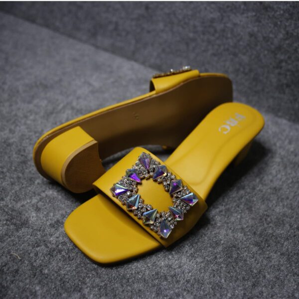 Women Formal Glamour Glide Yellow Handmade Shoes