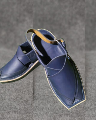Premium Handmade Blue Kaptaan Chappal Premium Handmade Blue Kaptaan Chappal