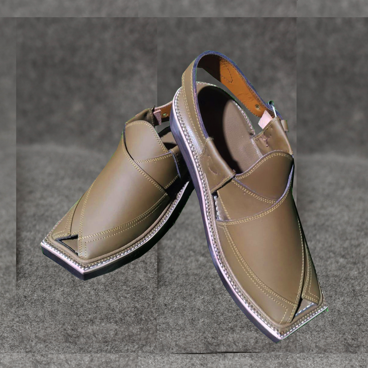 Premium Quality Skin Colour Leather Kaptaan Chappal Premium Quality Skin Colour Leather Kaptaan Chappal