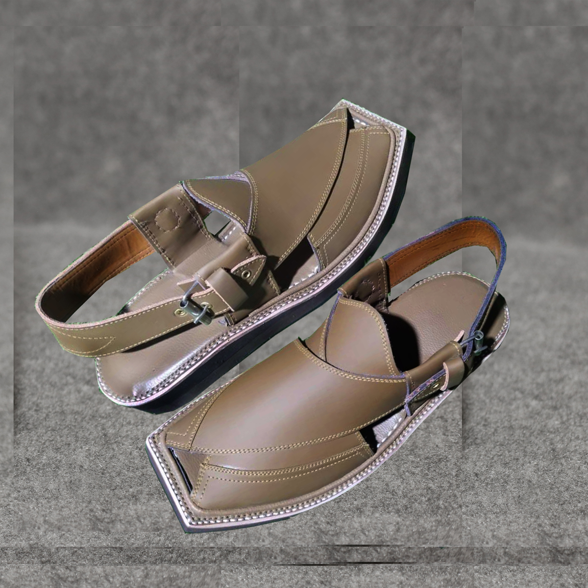 Premium Quality Skin Colour Leather Kaptaan Chappal Premium Quality Skin Colour Leather Kaptaan Chappal