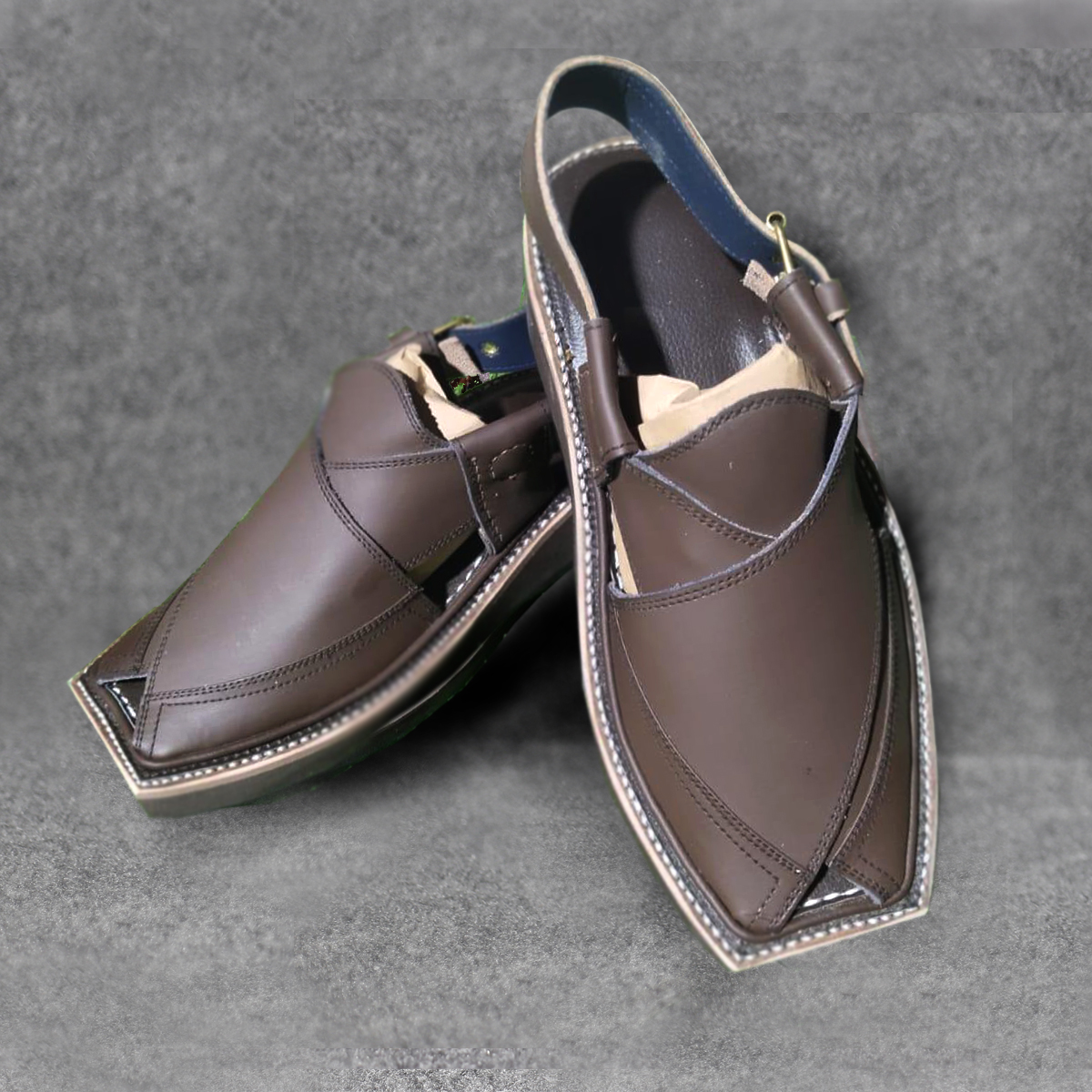 Premium Brown Handmade Kaptaan Chappal Premium Brown Handmade Kaptaan Chappal